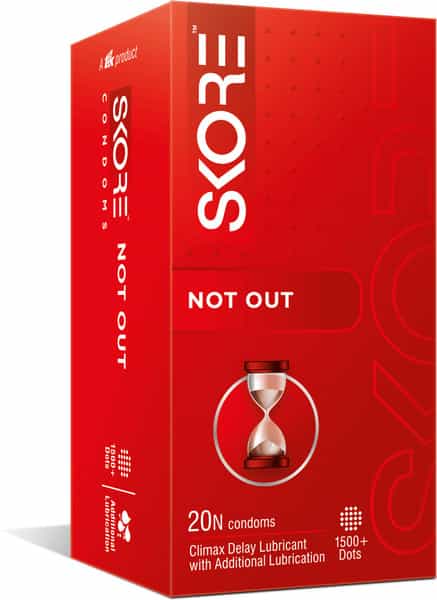 Skore Not Out Dotted Box Of 20 Condoms
