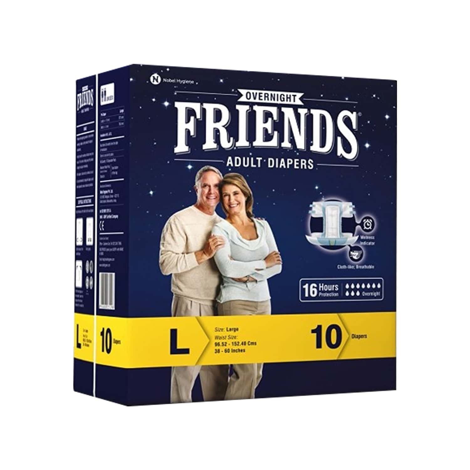 Buy Friends Overnight Adult Diapers Large Pack Of 10 (Taped Diaper