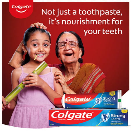 Colgate Strong Teeth Toothpaste (200g + 100g + Toothbrush) 300 Gm