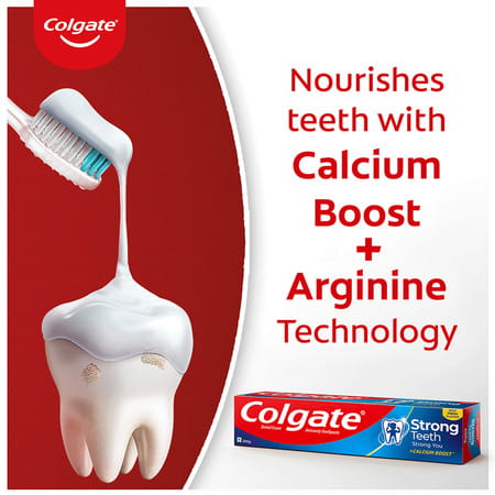Colgate Strong Teeth Toothpaste (200g + 100g + Toothbrush) 300 Gm