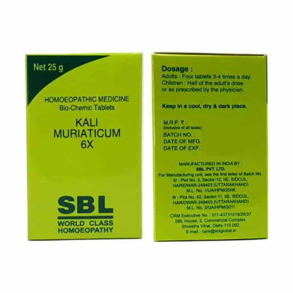Sbl Kali Muriaticum 6X Tablets 25Gm