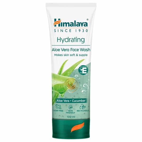 Himalaya Hydrating Aloe Vera Face Wash With Cucumber Extract | Softens & Cools Dry Skin 100Ml