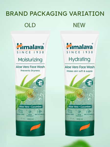Himalaya Hydrating Aloe Vera Face Wash With Cucumber Extract | Softens & Cools Dry Skin 100Ml