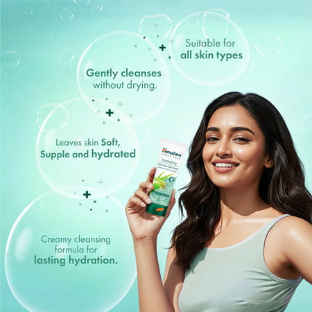 Himalaya Hydrating Aloe Vera Face Wash With Cucumber Extract | Softens & Cools Dry Skin 100ml