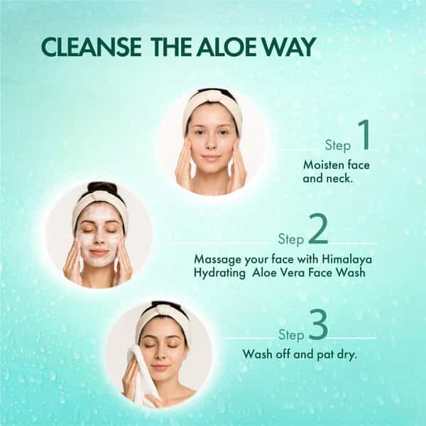 Himalaya Hydrating Aloe Vera Face Wash With Cucumber Extract | Softens & Cools Dry Skin 100Ml