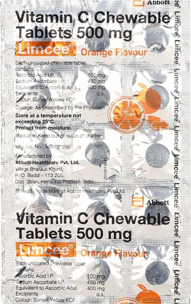 LIMCEE 500MG CHEWABLE TABLET | ORANGE FLAVOUR
