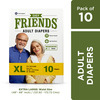 Friends Easy Adult Diapers Tape Style High Absorbency Core 10 Count (Xl) Waist 29.53- 62.99 Inch