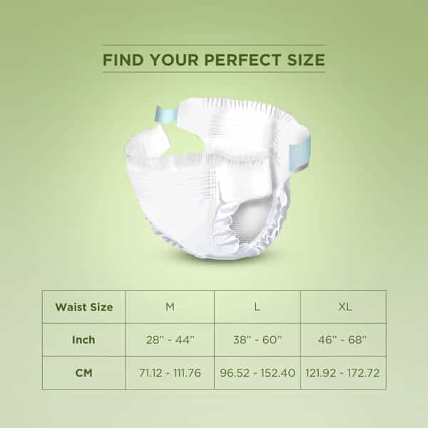 Friends Easy Adult Diapers Tape Style High Absorbency Core 10 Count (Xl) Waist 29.53- 62.99 Inch