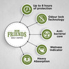 Friends Easy Adult Diapers Tape Style High Absorbency Core 10 Count (Xl) Waist 29.53- 62.99 Inch