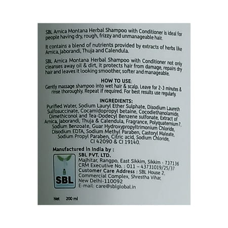 Sbl Montana Herbal Shampoo Cond 200ml