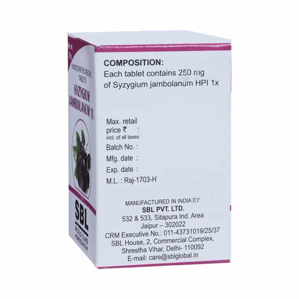 Sbl Syzygium Jambolanum 25Gm