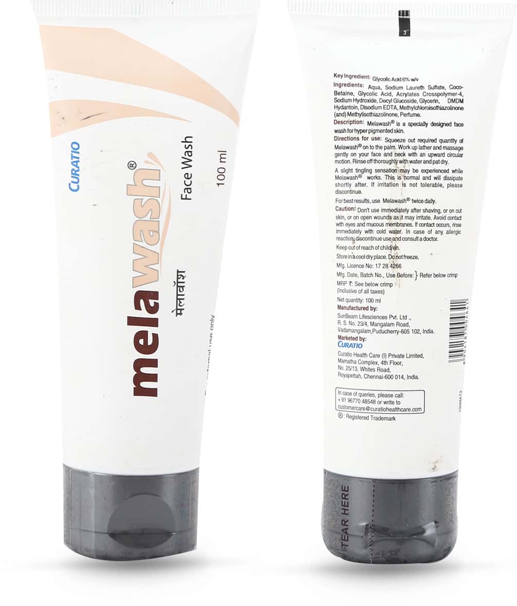 Buy MELAWASH FACE WASH TUBE OF 100 ML Online & Get Upto 60 OFF at