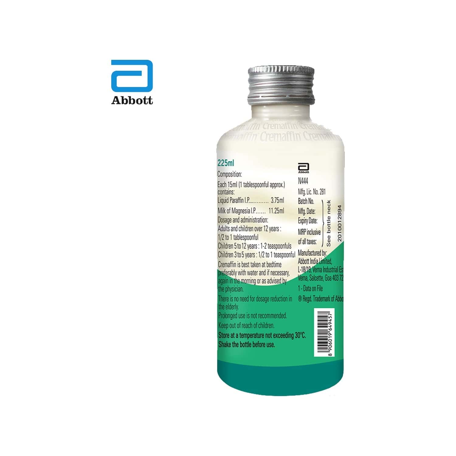 Buy Cremaffin Constipation Relief Syrup Mint 225ml Online at Flat 18