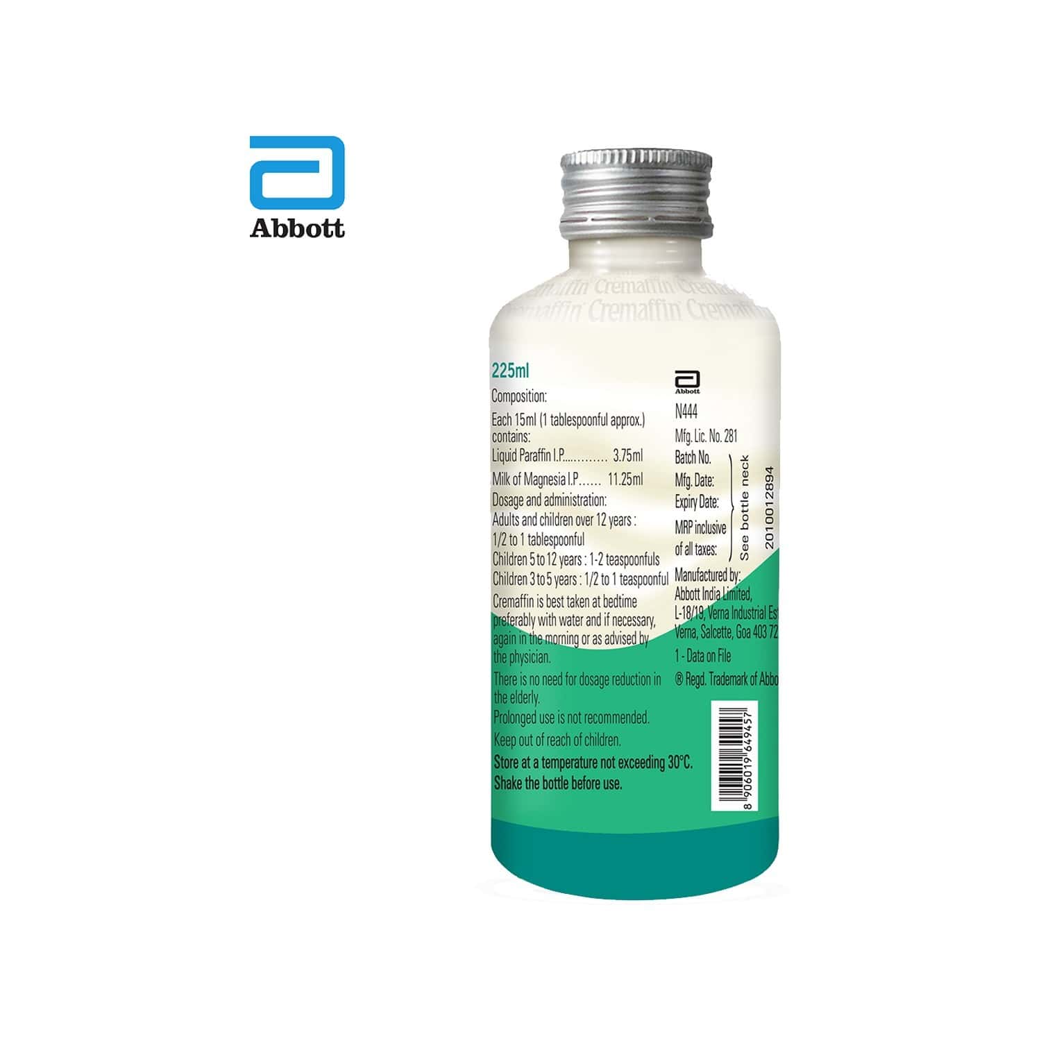 Buy Cremaffin Constipation Relief Syrup Mint 225ml Online & Get Upto 60