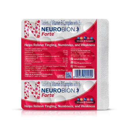 Neurobion Forte | Relief From Tingling | Numbness & Weakness | Strip Of 30 Tablets