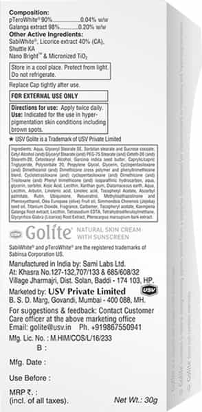 Golite Spf 20 Tube Of 30Gm Cream