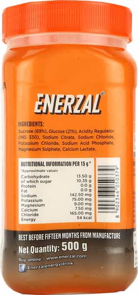 Enerzal Orange Flavour Bottle Of 500Gm Powder