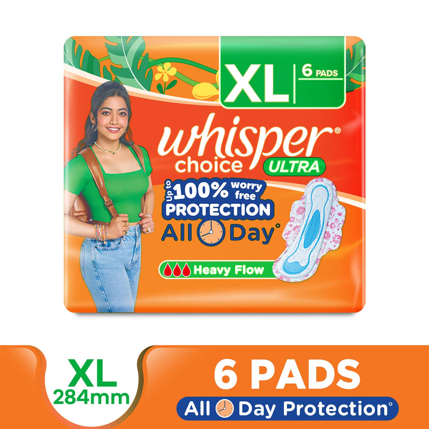 Whisper Choice Ultra | Xl Size | For Heavy Flow | 6 Sanitarypads
