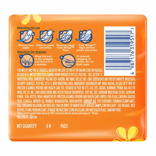 Whisper Choice Ultra | Xl Size | For Heavy Flow | 6 Sanitarypads