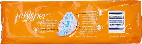 Whisper Choice Regular Size S Sanitary Pads Packet Of 7