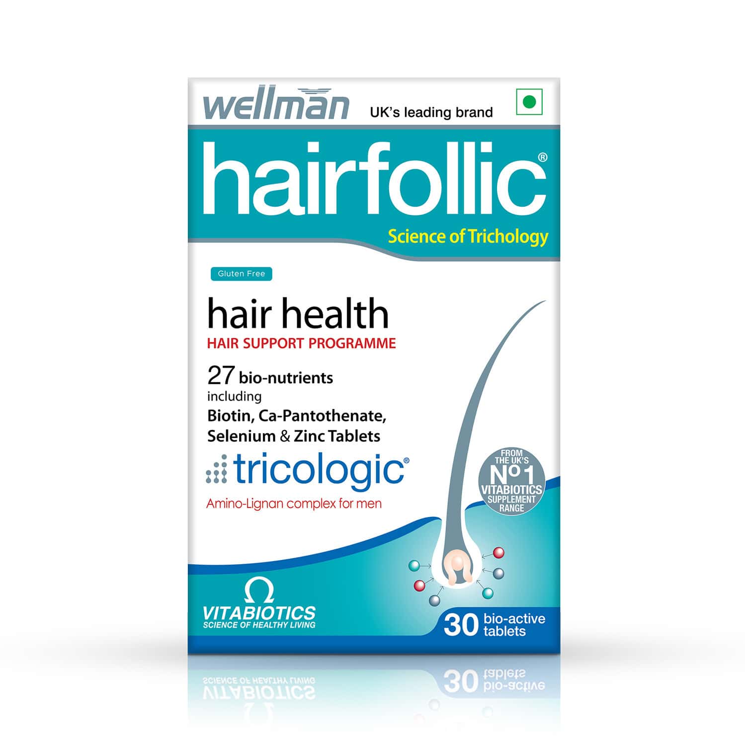 Wellman Hairfollic  Hair Supplement Tablets  Box Of 30