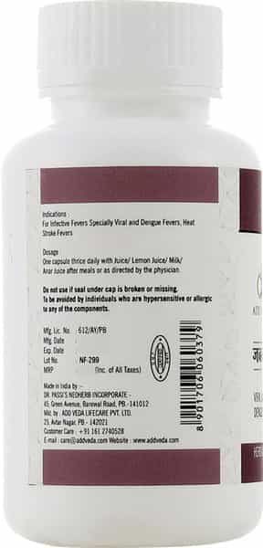 Add Veda No Fever Virals | Dengue Fever 60 Capsules