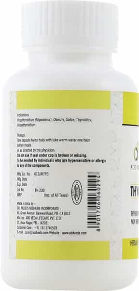 Add Veda Thyroid Health - For Thyrpid Function Non Harmonal 60 Capsules