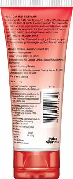 Everyuth Naturals Moisturizing Fruit Face Wash With Apple Extracts Tube Of 100 G