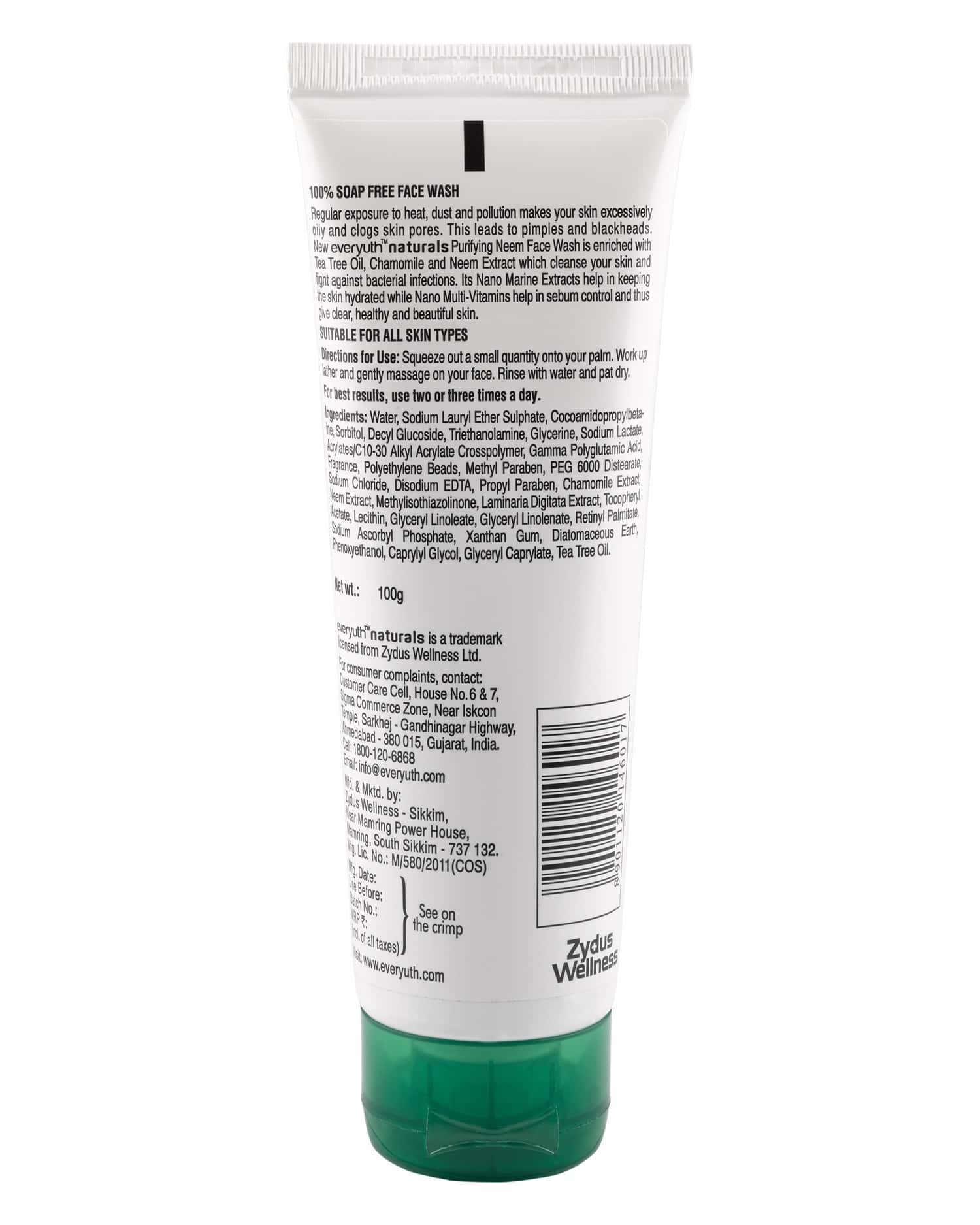 Buy Everyuth Naturals Purifying Neem Face Wash 100 Gm Online & Get Upto