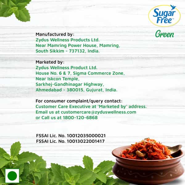 Sugar Free Green Made From Meethi Tulsi (Stevia) 100% Natural Resource - 40 Pellets