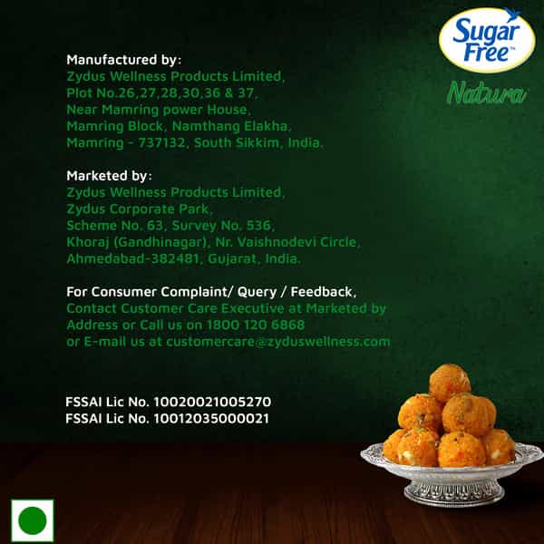 Sugar Free Natura Sugar Substitute Powder Low Calorie Jar Of 1 Kg