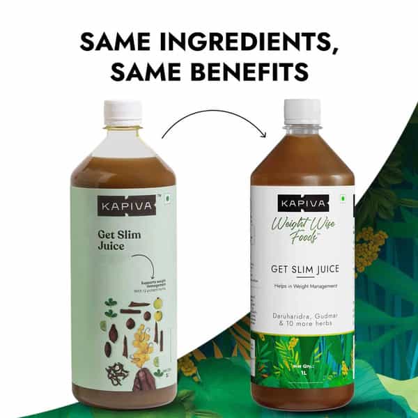 Kapiva Get Slim Juice - 1L | Helps Burn Fat Naturally | Goodness Of 12 Ayurvedic Herbs