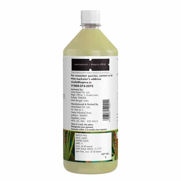 Kapiva Thar Aloe Vera Juice (With Pulp) 1L| Natural Juice Made Within 4 Hours Of Harvesting