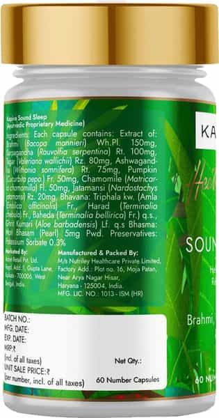 Kapiva Health Foods - Sound Sleep Capsules 60 Caps