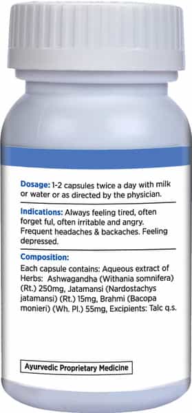 Kapiva No Stress Capsules - Helps Relieve Stress Fatigue And Tension 60 Capsules