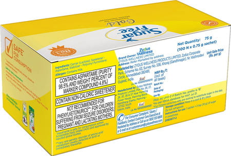 Sugar Free Gold Plus Sweetener (0.75g* 100 Sachets) 75 Gm