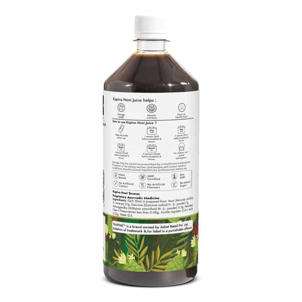 Kapiva Noni Juice 1L | Includes Garcinia And Ashwagandha For Nutrient Absorption