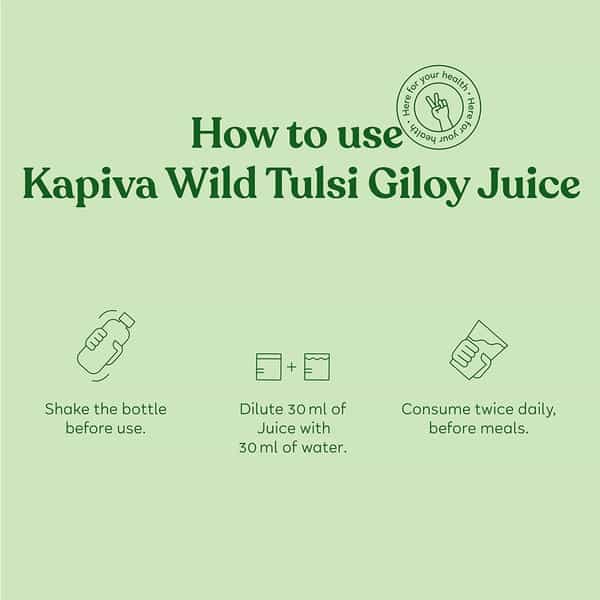 Kapiva Wild Tulsi Giloy Juice 1L | Natural Juice For Building Immunity