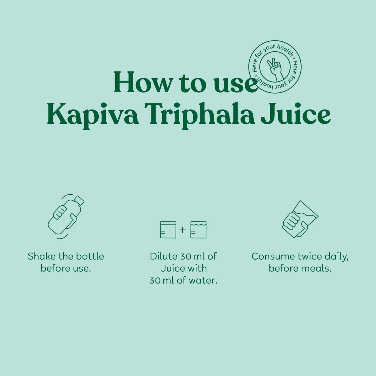 Buy KAPIVA TRIPHALA JUICE 1L AYURVEDIC FORMULA ACTS AS HERBAL LAXATIVE
