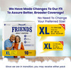 Friends Premium Adult Diaper Tape Style Flexible Waist Band 10 Count- (Xl) Waist 29.53- 62.99 Inch