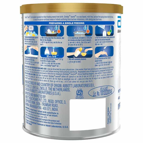 Similac Isomil Soy Infant Formula - Lactose Free (Upto 24 Months) - 400Gm Tin