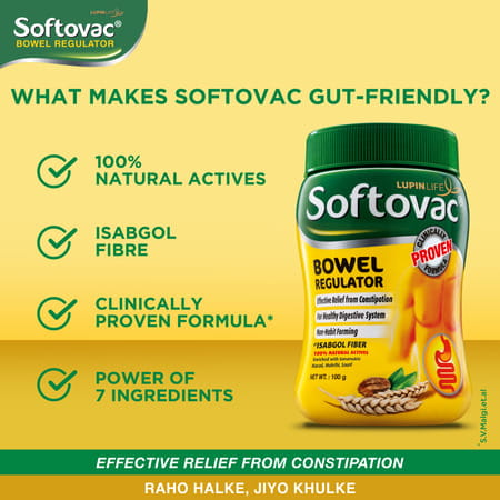 Softovac Bowel Regulator For Constipation Powder 100 Gm