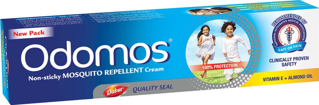 DABUR ODOMOS NON STICKY MOSQUITO REPELLENT CREAM | VITAMIN E & ALMOND OIL | 50GM