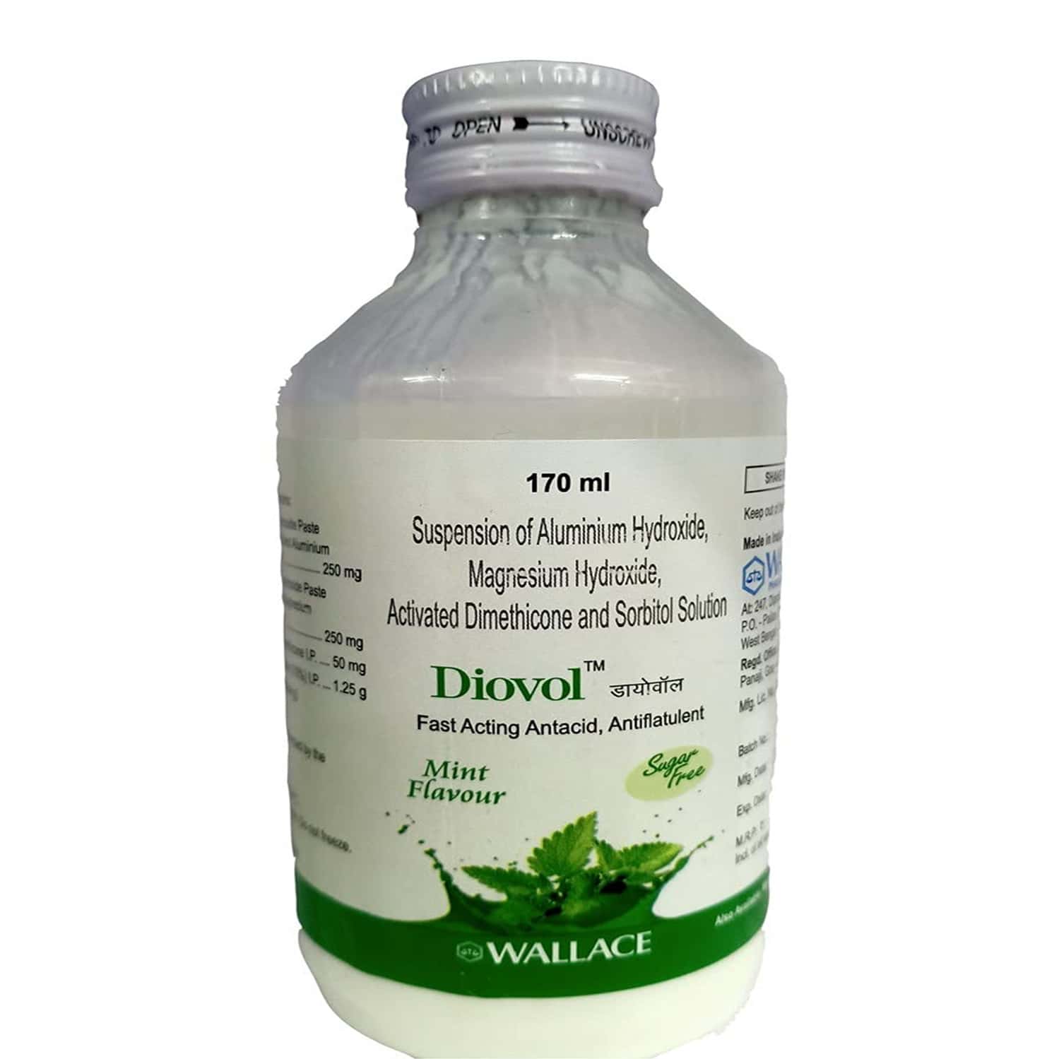 Diovol Mint Flavour Sugar Free Solution 170 Ml