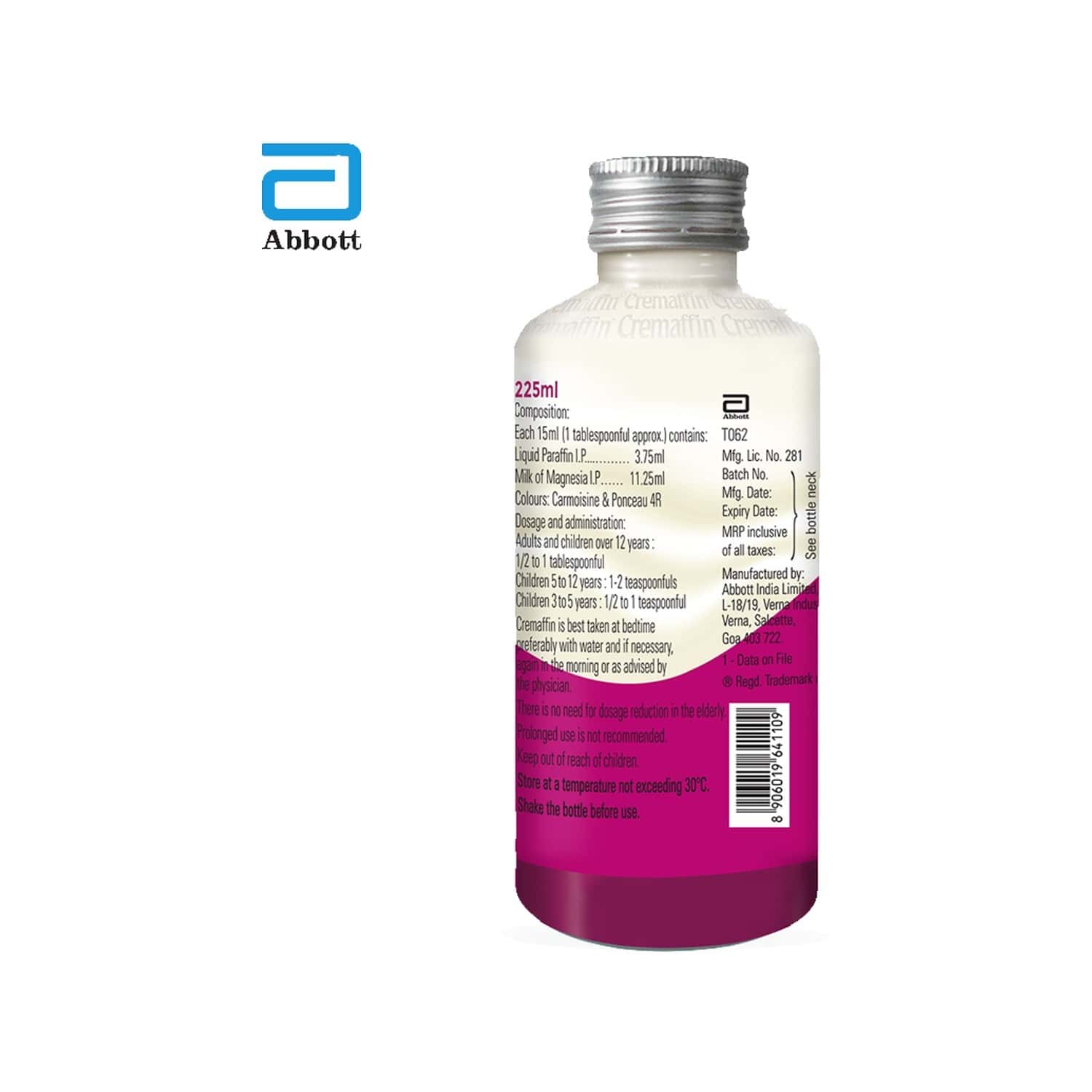 Buy Cremaffin Constipation Relief Syrup Mixed Fruit 225ml Online at