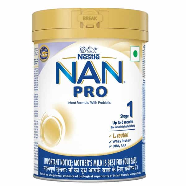 Nestle Nan Pro Stage 1 Infant Formula With Probiotic (Upto 6 Months) Powder Tin Of 400 Gm