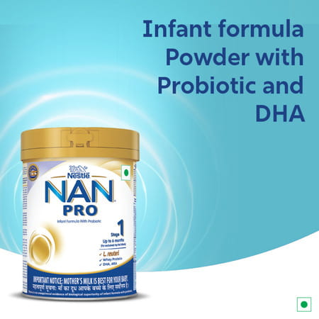 Nestle Nan Pro Stage 1 Infant Formula With Probiotic (Upto 6 Months) Powder Tin Of 400 Gm