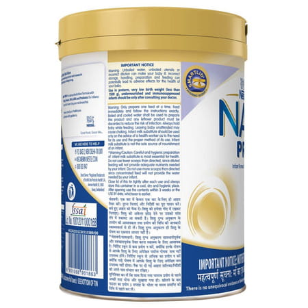 Nestle Nan Pro Stage 1 Infant Formula With Probiotic (Upto 6 Months) Powder Tin Of 400 Gm