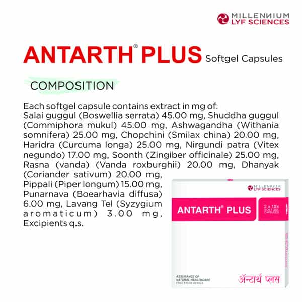 Antarth Plus Strip Of 10 Softgel Capsules (Pack Of 2)