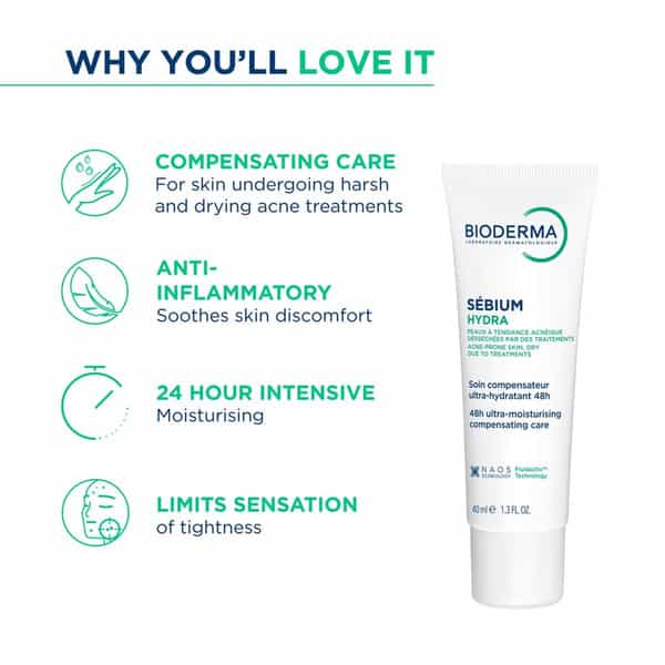 Bioderma Sebium Hydra Ultra-Moisturising Cream Very Dry Acne-Prone Skin 40Ml